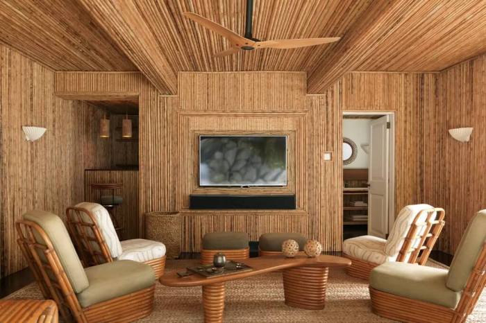 Desain kamar didnding rumah bambu