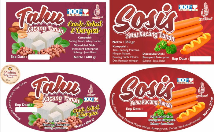 Desain label makan olahan rumah tangga