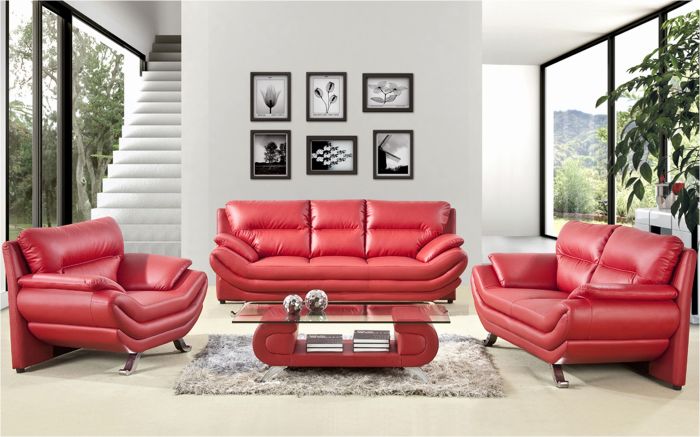 Wohnzimmer rotes sofa