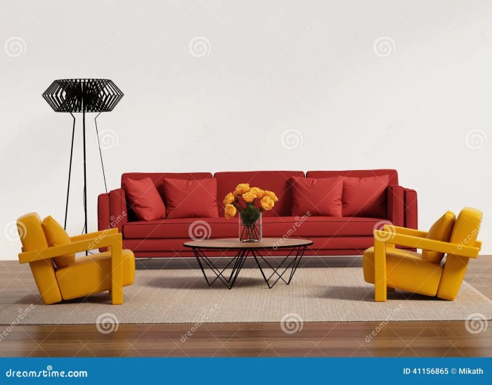 Wohnzimmer rotes sofa